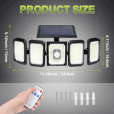 3/4/5-Head Solar Flood Light with Motion Sensor – LED Outdoor Security Wall Lamp for Garden, Yard & Driveway